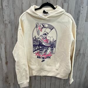 Nike Los Angeles Cream Air Traffic Hoodie Sweatshirt Women's Size Medium DJ5313